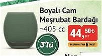 Lav Boyalı Cam Meşrubat Bardağı 405 cc 3'lü image