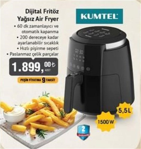 Kumtel Dijital Fritöz Yağsız Airfryer 1500 W image