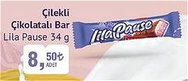 Milka Lila Pause Çilekli Çikolatalı Bar 34 g image