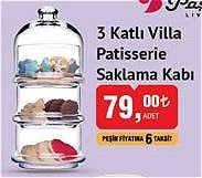 Paşabahçe 3 Katlı Villa Patisserie Saklama Kabı image