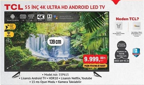 TCL 55P615 55 inç 4K Ultra HD Android LED TV image