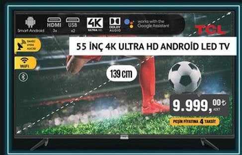 TCL 55 inç 139 cm 4K Ultra HD Android Led Tv image