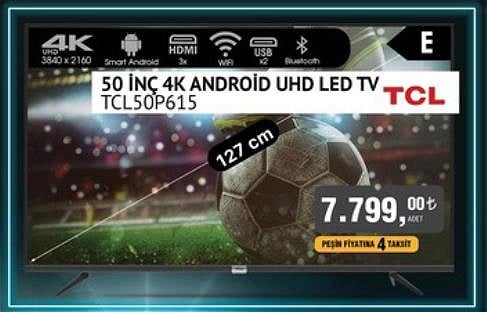 TCL TCL50P615 50 inç 127 cm 4K Android UHD Led Tv image