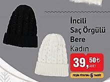 İncili Saç Örgülü Bere Kadın image