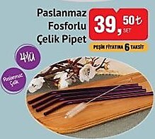 Paslanmaz Fosforlu Çelik Pipet 4'lü image