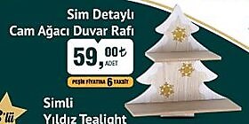 Sim Detaylı Çam Ağacı Duvar Rafı image