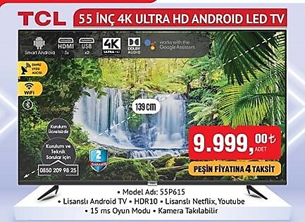 Bim TCL 55P615 55 inç 4K Ultra HD Android Led Tv