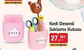 Kedi Desenli Saklama Kutusu image