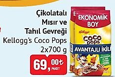 Kellogg's Coco Pops Çikolatalı Mısır ve Tahıl Gevreği 2x700 g image