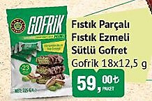 Gofrik Fıstık Parçalı Fıstık Ezmeli Sütlü Gofret 18x12,5 g image