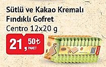 Centro Sütlü ve Kakao Kremalı Fındıklı Gofret 12x20 g image