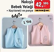 Babyco Nakışlı Bebek Yeleği  image