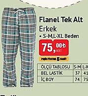 Flanel Tek Alt Erkek  image