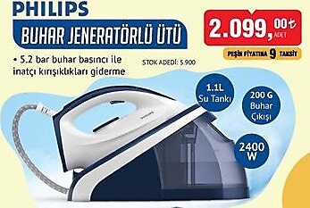 Philips Buhar Jeneratörlü Ütü 2400 W image