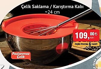 Çelik Saklama / Karıştırma Kabı 24 cm image