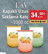 Lav Kapaklı Uzun Saklama Kabı 1000 cc image