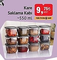 Kare Saklama Kabı 550 ml image