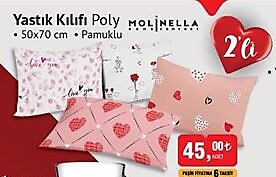 Molinella Poly Yastık Kılıfı 2'li 50x70 cm image