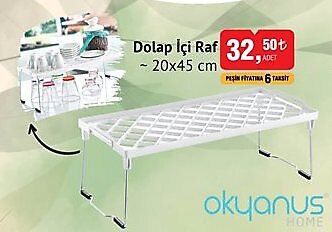 Okyanus Home Dolap İçi Raf 20x45 cm  image