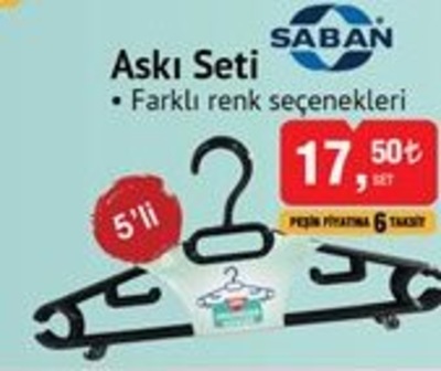 Saban Askı Seti 5'li image