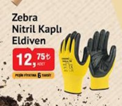 SGS Zebra Nitril Kaplı Eldiven image