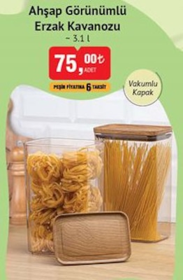 Okyanus Home Ahşap Görünümlü Erzak Kavanozu 3.1 l image