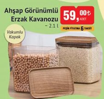 Okyanus Home Ahşap Görünümlü Erzak Kavanozu 2.1 l image
