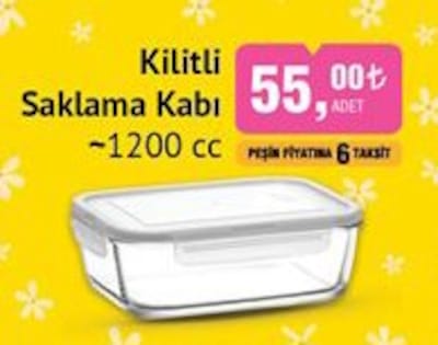 Lav Kilitli Saklama Kabı 1200 cc image