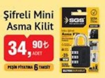 Şifreli Mini Asma Kilit image