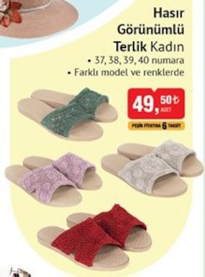Hasır Görünümlü Terlik Kadın image