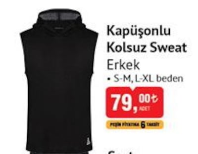 Kapüşonlu Kolsuz Sweat Erkek image