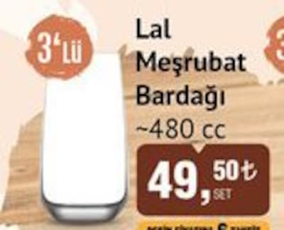 LAV Lal Meşrubat Bardağı 480 cc 3'lü image