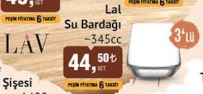 LAV Lal Su Bardağı 345cc 3'lü image