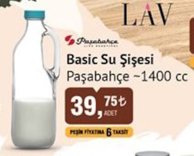 Paşabahçe Basic Su Şişesi Paşabahçe 1400 cc image