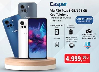 Bim Casper Via F30 Plus 8/128 GB Cep Telefonu