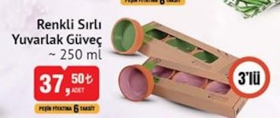 Renkli Sırlı Yuvarlak Güveç 250 ml 3'lü image