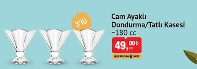 Glass In Love Cam Ayaklı Dondurma / Tatlı Kasesi 180 cc 3'lü image