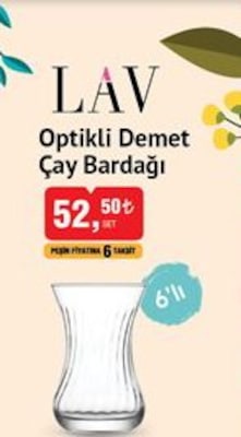 Lav Optikli Demet Çay Bardağı 6'lı image