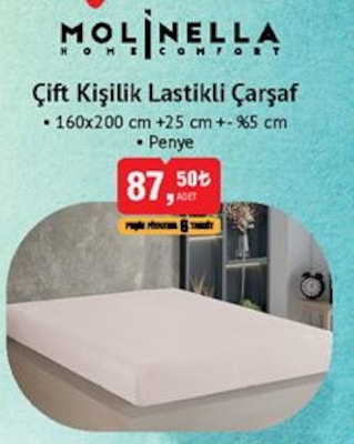 Molinella Çift Kişilik Lastikli Çarşaf image
