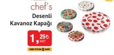 Chef's Desenli Kavanoz Kapağı image