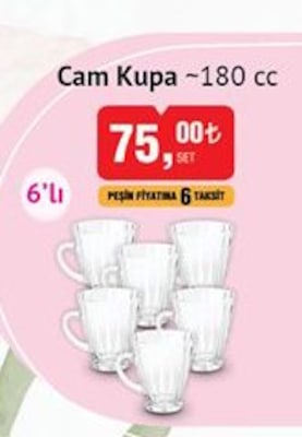 Glass İn Love Cam Kupa 180 cc 6'lı image