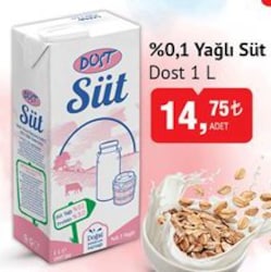 Dost %0,1 Yağlı Süt 1 L image