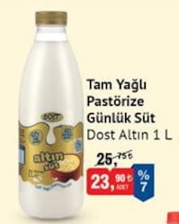 Dost Altın Tam Yağlı Pastörize Günlük Süt 1 L image