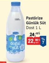 Dost Pastorize Günlük Süt 1 L image