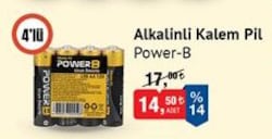 Power-B Alkalin Kalem Pil 4'lü image