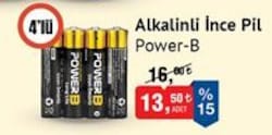 Power-B Alkalinli İnce Pil 4'lü image