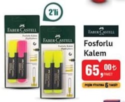 Faber Castell Fosforlu Kalem 2'li image