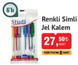 Studi Renkli Simli Jel Kalem 6'lı image