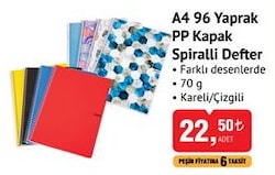 Studi A4 96 Yaprak PP Kapak Spiralli Defter image