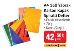Studi A4 160 Yaprak Karton Kapak Spiralli Defter image